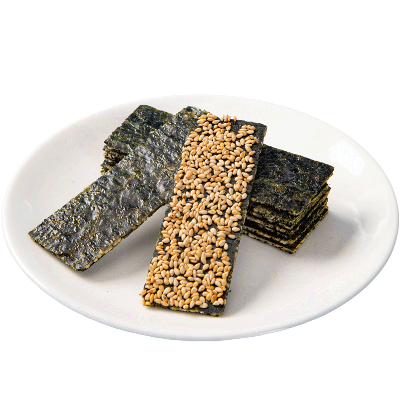 健元堂旗舰店芝麻夹心海苔脆罐装即食大片紫菜无添加味精孕妇儿童健康零食品0