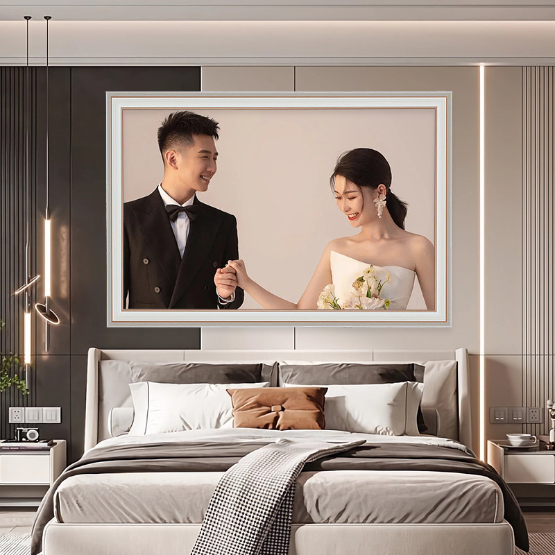婚纱照相框挂墙定制照片墙组合洗照片做成结婚照放大48寸打印画框
