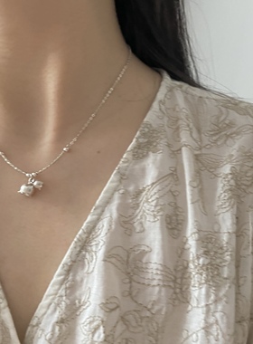 南西Handmade银女铃兰花项链
