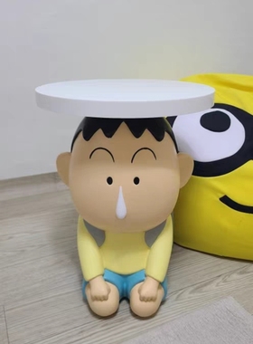 创意轻奢客厅茶几沙发侧边几角几可移动床头柜装饰品阿呆落地摆件