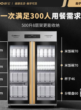 康宝消毒柜XDZ600-A5双门立式商用大容量餐厅酒店厨房餐具消毒柜