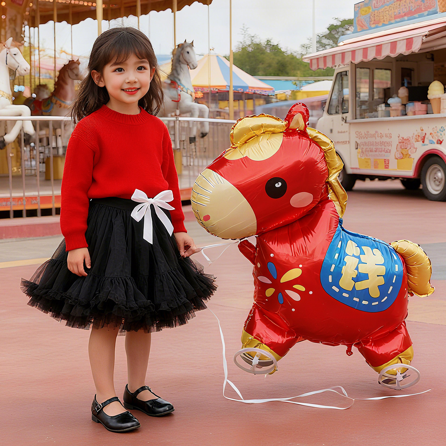 2026新年小马气球带轮站立走路生肖造型卡通儿童地摊过年小玩具,淘宝优惠券,粉丝福利购,淘宝优惠卷