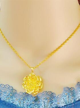 高级感沙金项链女时尚精美锁骨链