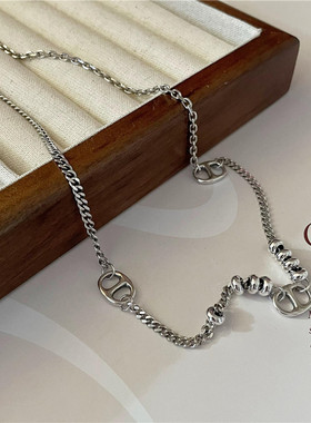 S925银猪鼻子项链纯银素链