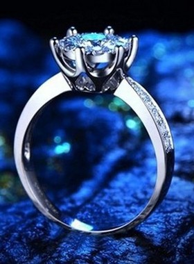 时尚风订婚八心八箭锆石饰品戒指