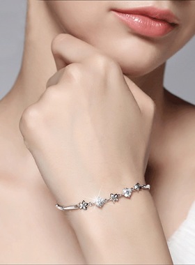 young纯银四叶草手链甜美五叶草