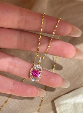 Young时尚轻奢爱意多巴胺鸽血红刚玉吊坠女帕拉伊巴鸽子蛋戒指女