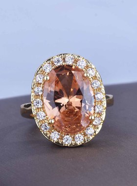 满钻仿摩根石开口戒指