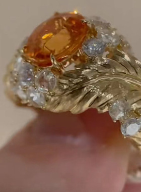 芬达色心中的太阳黄钻戒指女