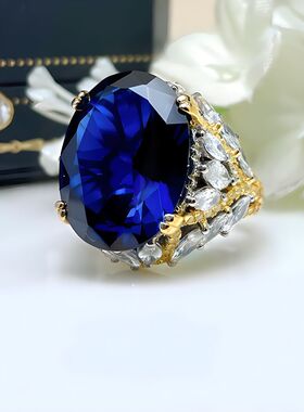 夸张大宝石鸽子蛋红刚玉女戒