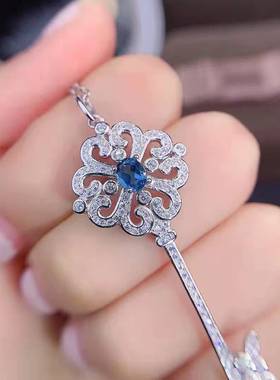 仿蓝宝石钥匙形吊坠女