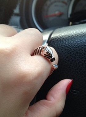 youngwish热卖动物创意镶钻戒指