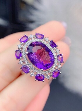 奢华彩宝戒指女高碳钻开口Young