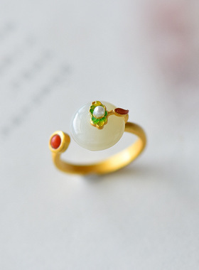 young荷叶耳环古风仿女平安扣