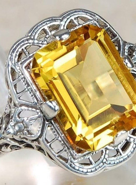 电商热卖925银欧美风蓝宝石戒指