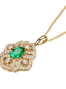 花朵蓝宝石玫瑰金银吊坠