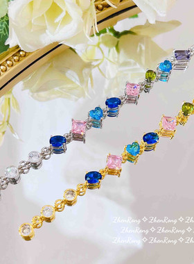 星满宝石彩色糖果锁骨链