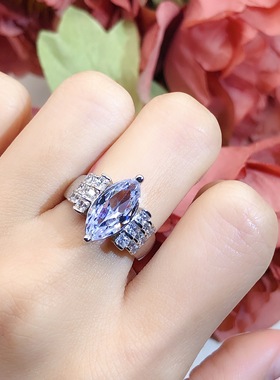 新款宴会镶嵌马眼锆石戒指仿真