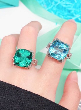 仿天然海蓝宝托帕石戒指