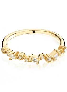 欧美镀18K黄金镶嵌锆石戒指订婚