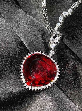 时尚爱心形海洋之心项链女