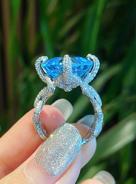 海蓝宝小红书推荐工艺托帕石戒指