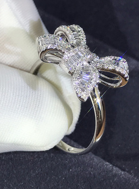 唯美风仿真钻石戒指女