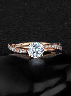 young臻荣欧美莫桑石18k金戒指