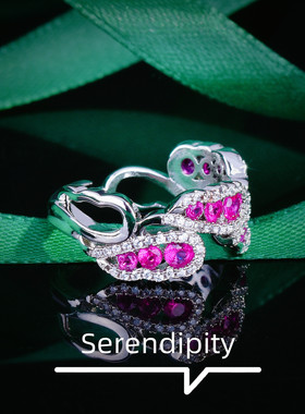 璀璨钻戒红刚玉大气轻奢