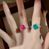 Young fashion light luxury rose red diamond red corundum dragon fruit ring super fairy butterfly design Paraiba women's ring