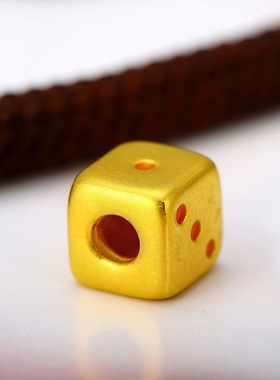 镀3d仿金仿黄金老挝珠女骰子散珠