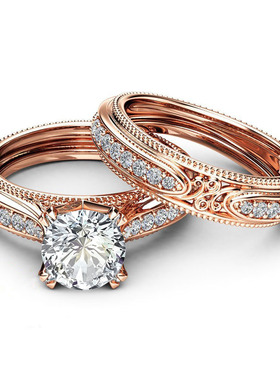 玫瑰金镶嵌锆石锆石欧美女