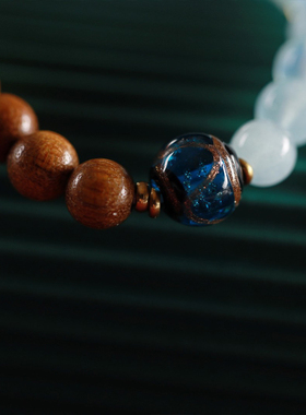 手链手串壮的响亮金丝楠木天河石