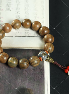 【壮的响亮】福运臻绿檀/瑞兽朱砂菩提根/手链手串饰品新中式