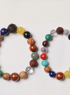 【壮的响亮】福运百色多彩多宝珠手链手串饰品七彩手链八宝手串