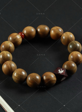 【壮的响亮】四象自安绿檀/紫檀镶银四象几何珠/手链手串饰品