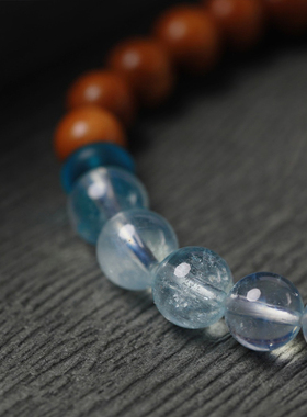 海蓝宝手链壮的响亮金丝楠木