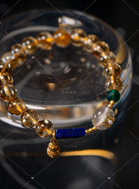 【壮的响亮】琉光金葫黄水晶玛瑙平安扣沙金纳福葫芦绿琉璃手链