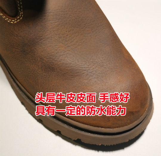 Водонепроницаемые теплые высокие кожаные сапоги из натуральной кожи в стиле ретро