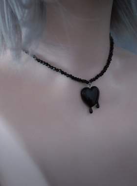 怪糖饰物集原创爱心串珠锁骨链