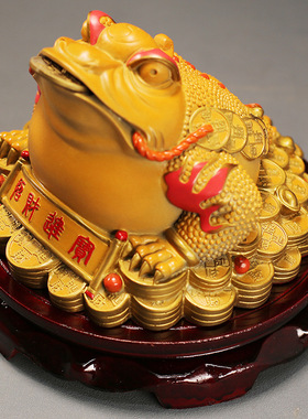 彩绘大号金蟾蟾蜍招财进宝摆件