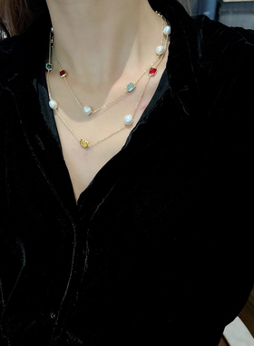 韩国进口大门新款彩色水晶珍珠