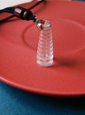 天然白水晶文昌笔吊坠学生文昌塔挂件钥匙扣祝考研上岸的礼物饰品