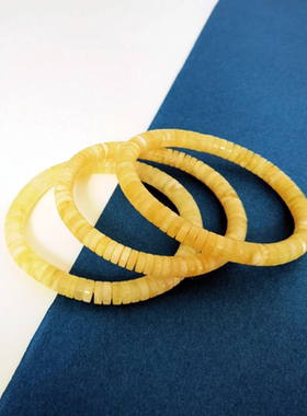 天然蜜蜡手串手链白花蜜瓷白满蜜药片直切算盘珠隔片饰品一物一图