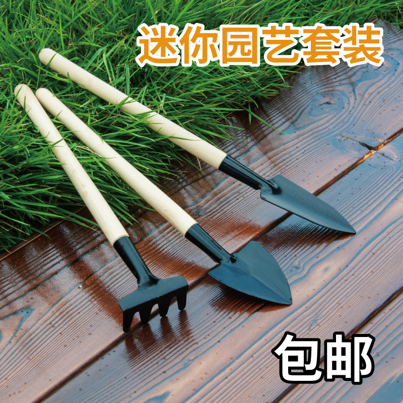 不锈钢家用养植园艺多肉工具迷你三件套种菜种花栽花工具小花铲子 - 图2