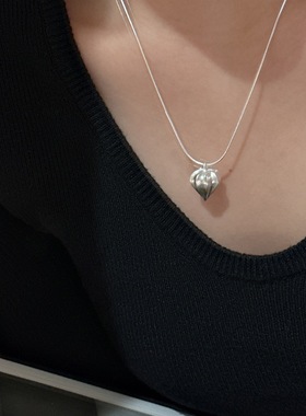 云尚服饰s925纯银韩版小众设计感姑娘果哑光项链简约复古锁骨链