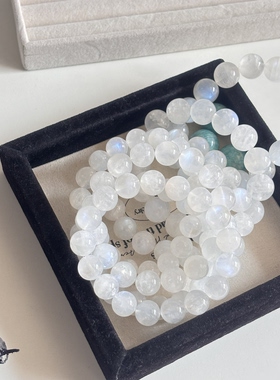 蓝月光手串 天然蓝月光石手链