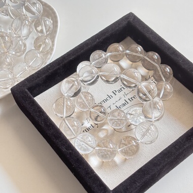 银发晶手串 天然银发晶手链