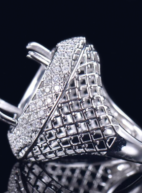 Fay Jewelry 定制椭圆形钻石戒指空托 925银/10K/14K/18K/铂金