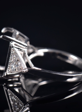 Fay Jewelry 个性定制钻石戒指空托（925银/10K/14K/18K/PT950）